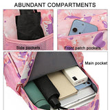 3 Piece Sweet Casual Backpack Set For Students - Green - Top-Down View