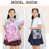 3 Piece Sweet Casual Backpack Set For Students - Green - 45-Degree Angle