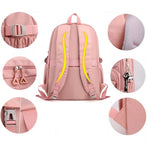 Teen Girls' Anti-theft College Backpack - Secure & Stylish - Soft Pink