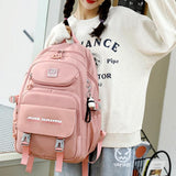 Teen Girls' Anti-theft College Backpack - Secure & Stylish - Soft Pink