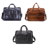 Men 15.6 Inch Business Handbag Casual Singer Shoulder Messenger Bag - Black - Side View