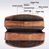 Men 15.6 Inch Business Handbag Casual Singer Shoulder Messenger Bag - Black - Rear View
