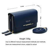 Large Capacity Women Wallet Clutch Bag Versatile Crossbody - Blue - Top-Down View