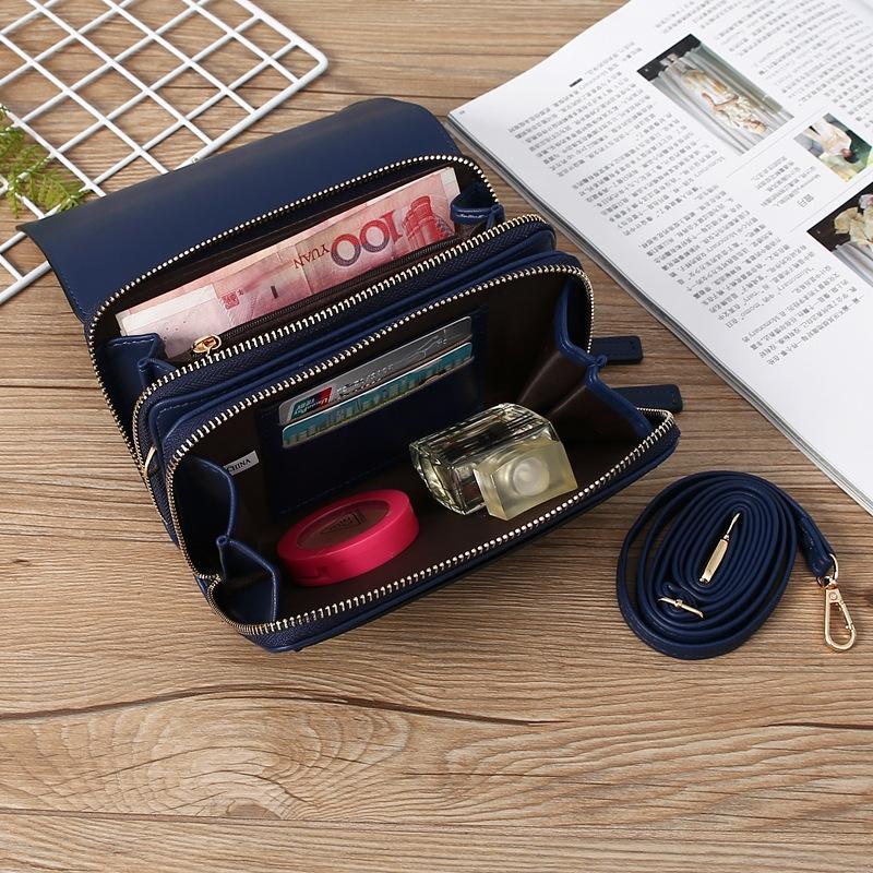 Large Capacity Women Wallet Clutch Bag Versatile Crossbody - Blue