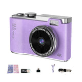 Retro Kids Camera With Dual-Lens 4K Hd Ccd - 2.4 Inch - Purple