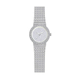 Starry Diamond Chain Women Wrist Watch - Silver Diamonds Surface