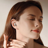 Wireless Earphones with Ai Noise Cancelling Mic and Bluetooth 5.3 - Skin Colour - Close-Up Angle