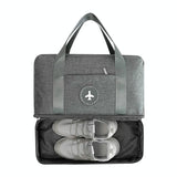 Travel-ready Waterproof Beach Bag with Double Layer Design - Gray