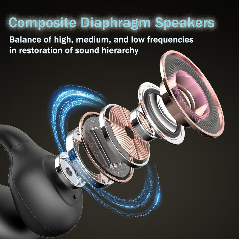 Wireless Bone Conduction Earbuds with Noise Reduction - Pink