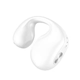 Mini Bone Conduction Bluetooth Earphone for Running and Sports - White - Front View