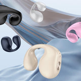 Mini Bone Conduction Bluetooth Earphone for Running and Sports - White - Side View