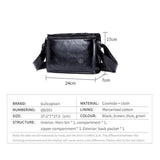 Men Brown Leather Shoulder Bag - Smog Blue