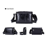 Men Brown Leather Shoulder Bag - Smog Blue