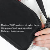 Waterproof Nylon Chest Bag For Outdoor Sports Running Mobile Phone Pocket - White - Close-Up Angle