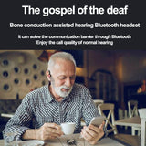 Wireless Bone Conduction Bluetooth Headset - Hanging Ear Design - Red - Top-Down View