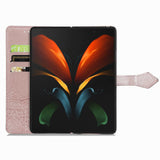 For Samsung Galaxy Z Fold4 5G Embossed Mandala Leather Phone Case - Rose Gold