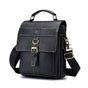 Retro Leather Men Shoulder Bag First Layer Cowhide - Obsmetrical Black