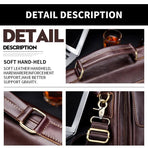Retro Leather Men Shoulder Bag First Layer Cowhide - Obsmetrical Black