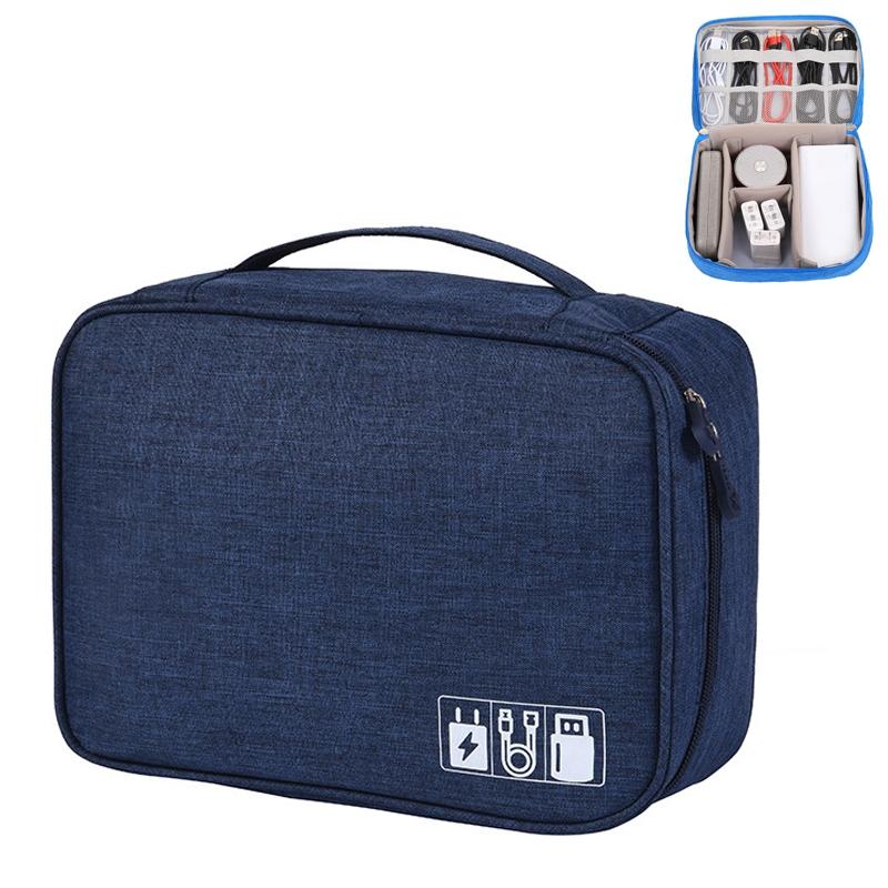 Versatile Cationic Digital Storage Bag for Data Cables - Black