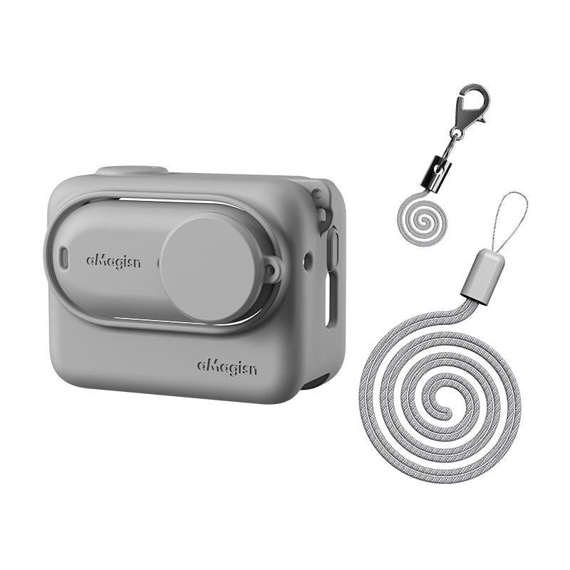 Amagisn Silicone Body Cover for Insta360 Go 3 with Lanyard - Gray