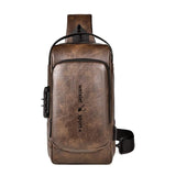 Waterproof Anti Theft Crossbody Backpack For Men - Dark Brown - Extra Image