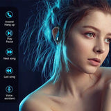 Wireless Noise-cancelling Bluetooth Earbuds with Dual Battery Display - T16 Blue - 45-Degree Angle