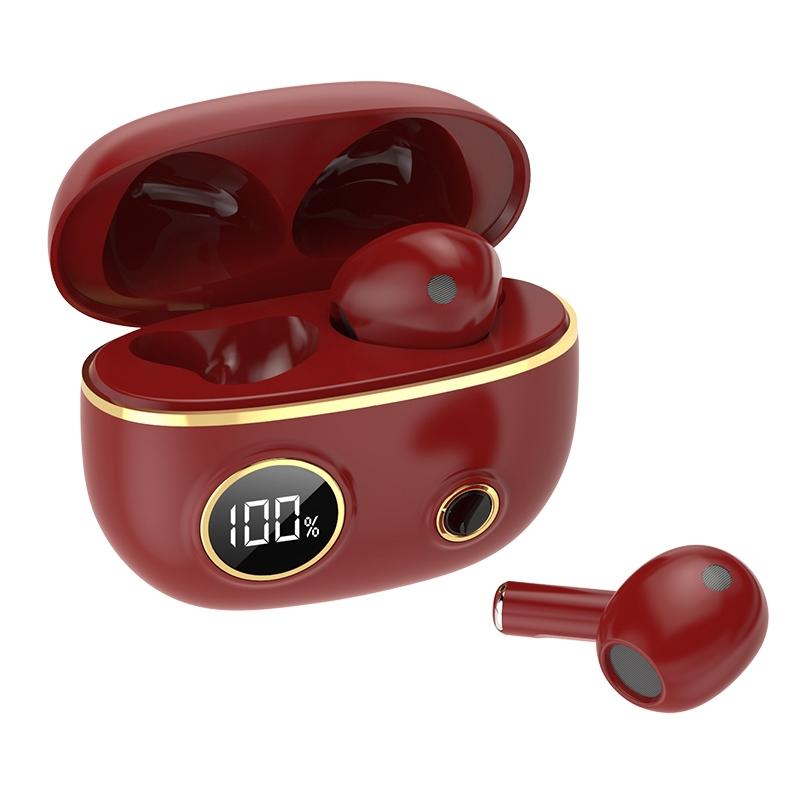 Waterproof 9d Stereo Bluetooth Earphones with Charging Case - Pink