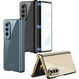 For Samsung Galaxy Z Fold4 5G Magnetic Hinged Case - Wine Red - Side View