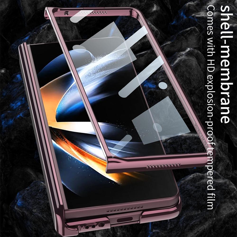 For Samsung Galaxy Z Fold4 5G Magnetic Hinged Case - Wine Red