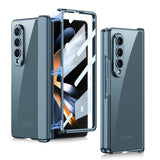 For Samsung Galaxy Z Fold4 5G Magnetic Hinged Case - Wine Red - Low Angle
