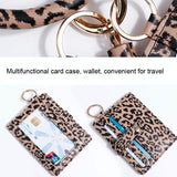 Pu Leather Wrist Ring Key Chain Coin Purse Black - Black