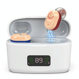 Digital Display In Ear Hearing Aid Earphone - Complexion - Close-Up Angle