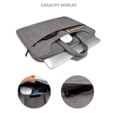 13.3 Inch Detachable Shoulder Laptop Bag - Frosted Pu Business - Dark Gray - Rear View