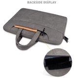 13.3 Inch Detachable Shoulder Laptop Bag - Frosted Pu Business - Dark Gray - Close-Up Angle