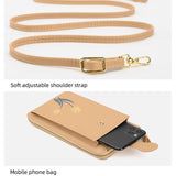 Floral Single Shoulder Cell Phone Bag For Women - Apricot - 45-Degree Angle