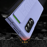 For Samsung Galaxy Z Fold4 5G Shockproof Wristband - Elastic - Purple - Rear View