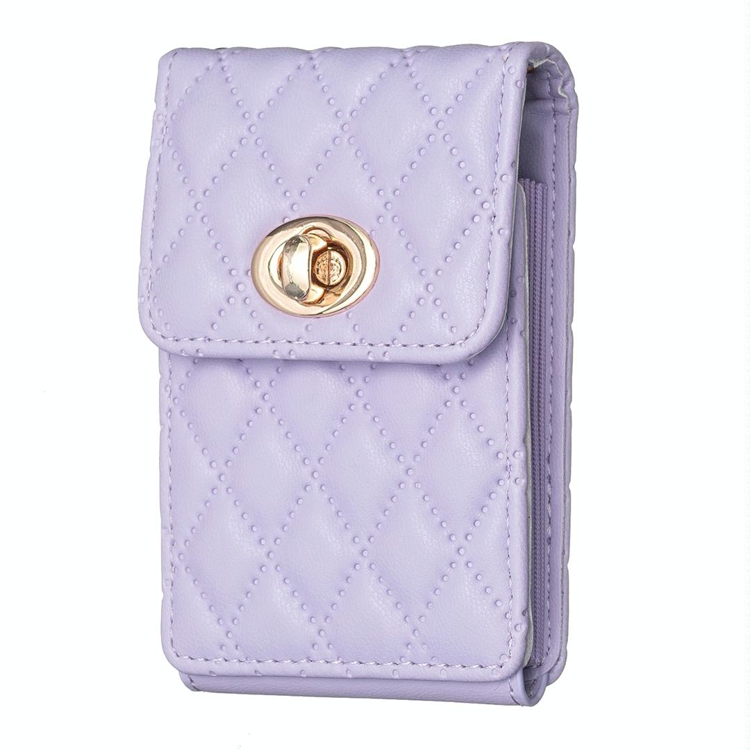 Vertical Card Bag With Metal Buckle For Mobile Phones - Black