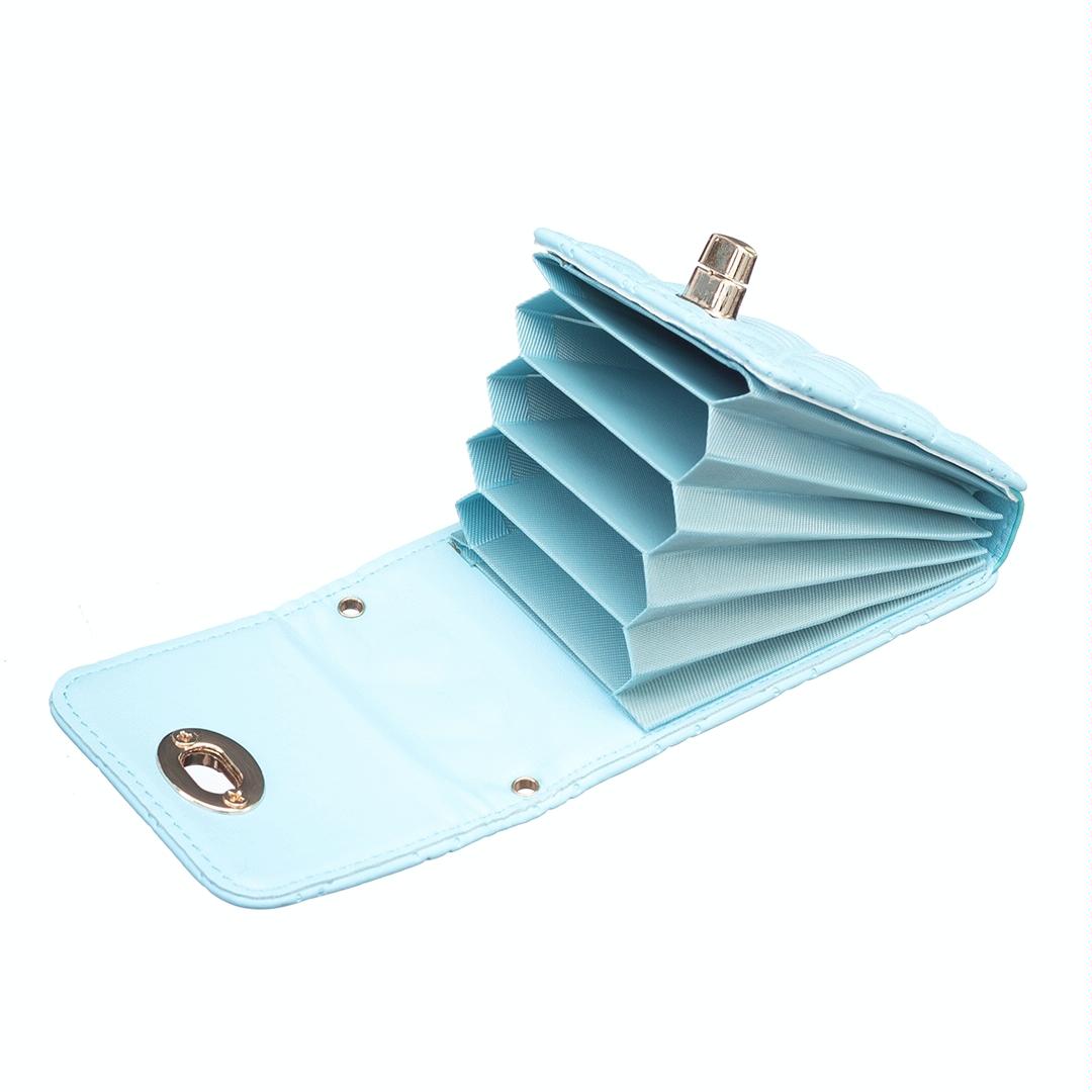 Vertical Card Bag With Metal Buckle For Mobile Phones - Black