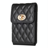 Vertical Card Bag With Metal Buckle For Mobile Phones - Black