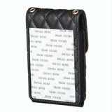 Vertical Card Bag With Metal Buckle For Mobile Phones - Black