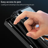 For Samsung Galaxy Z Fold4 5G Leather Phone Case With Foldable Hinge And Holder - Green - Rear View