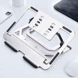 Foldable Aluminum Laptop Stand for Desktop Cooling - Rose Gold - Side View