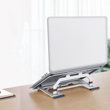 Foldable Aluminum Laptop Stand for Desktop Cooling - Rose Gold - Low Angle