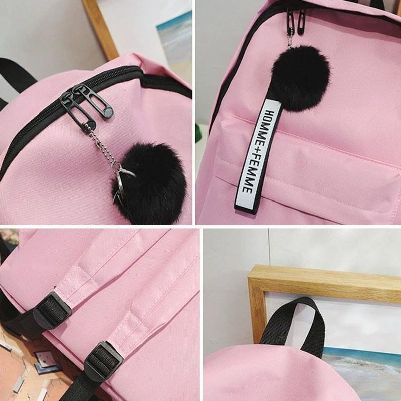 Student Canvas Backpack - Pink