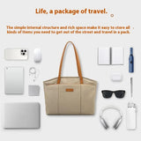 Large Capacity Laptop Tote For Women - Pink - Low Angle