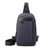 Waterproof Men Chest Bag Multifunctional Shoulder Crossbody For Riding And Casual Use - Dark Blue