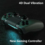 Wireless Bluetooth Gamepad Controller for Ps4 - Battle Gray with Light Bar - Vitality Orange - Rear View