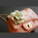 Glitter Flower Chain Kid Shoulder Bag - Yellow