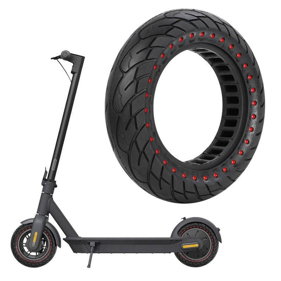 10x2.5 Inflatable Honeycomb Solid Run-flat Tire for Electric Scooter - Blue - 44Mm Slot Red