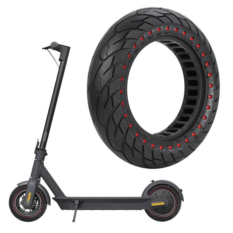 10x2.5 Inflatable Honeycomb Solid Run-flat Tire for Electric Scooter - Blue - 44Mm Slot Red